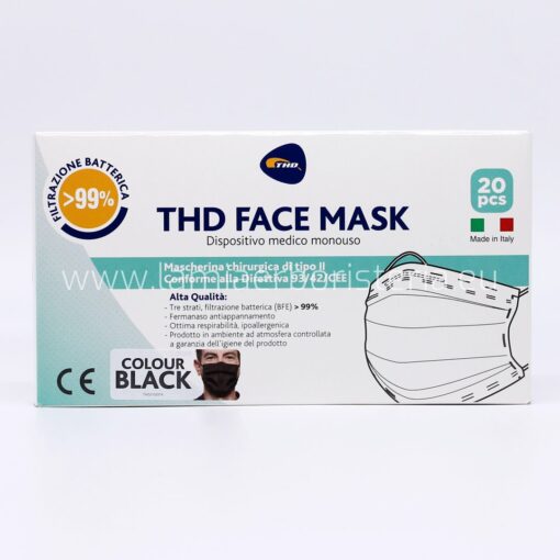 THD Face Mask Mascherina Nera conf. 20 pz